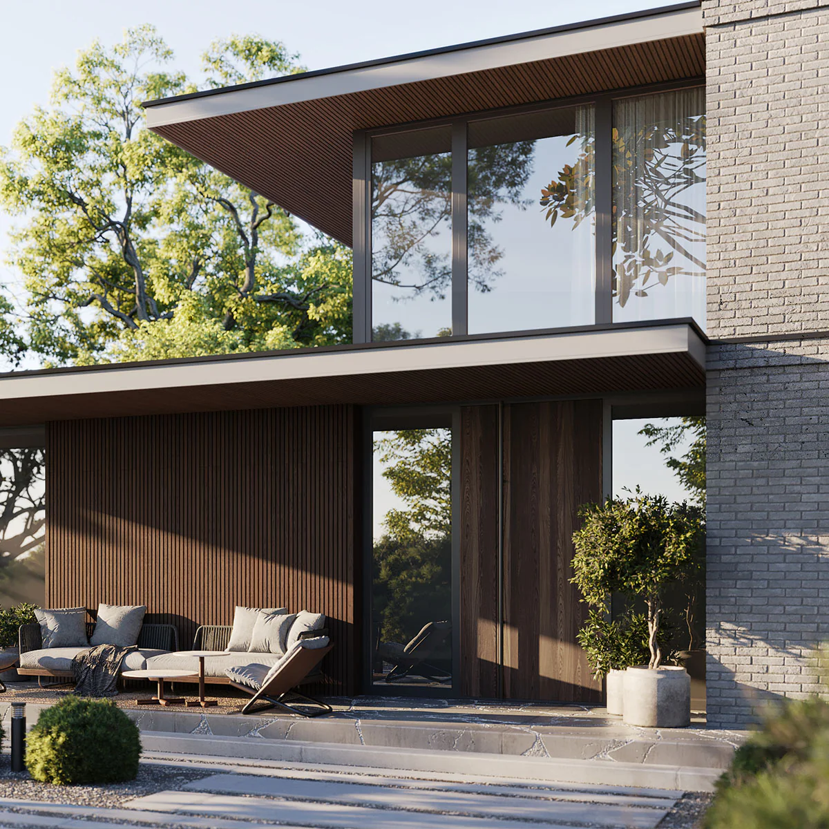 Exterior Wood-Look Composite Slat Panels - Image 10