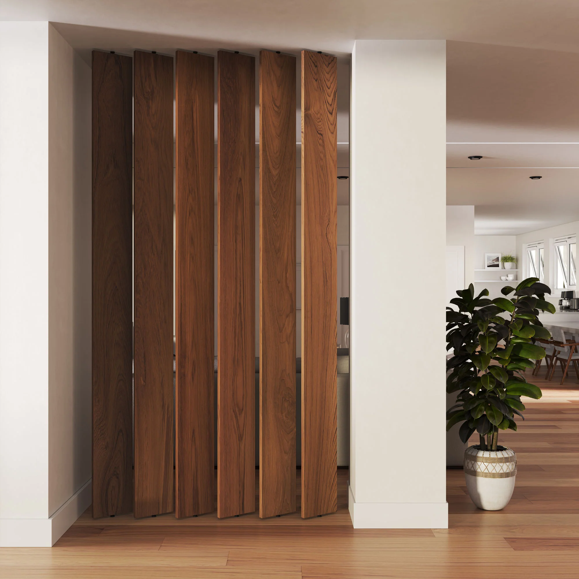 Wide Wood Slat Room Divider - Image 3