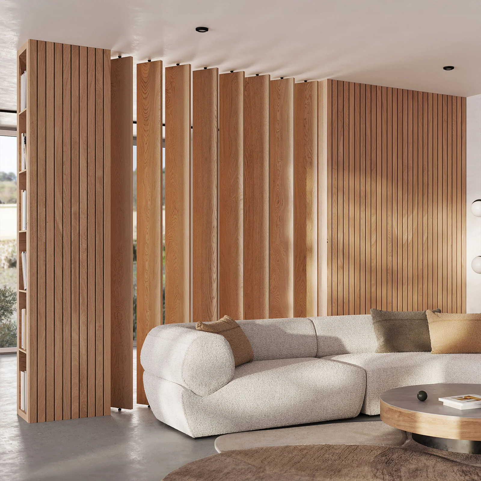 Wide Wood Slat Room Divider - Image 5